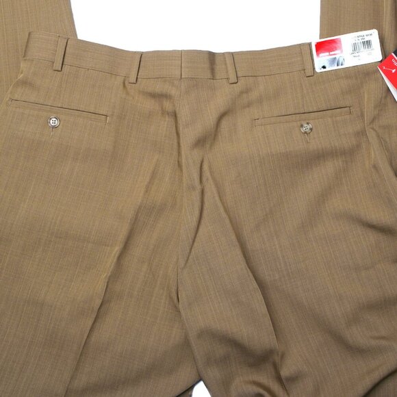 Vintage Pierre Cardin Dress Pants Trousers Flat Front Slacks Tan Sz 40 NEW - Picture 6 of 13